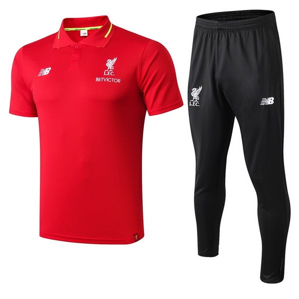 Polo Ensemble Complet Liverpool 2018-19 Rouge Noir